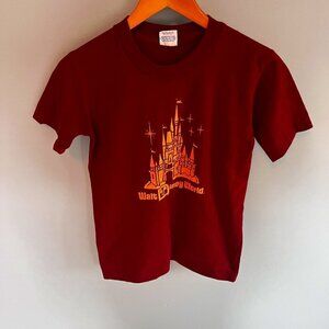 Disney World T-Shirt Walt Maroon Castle Youth XL